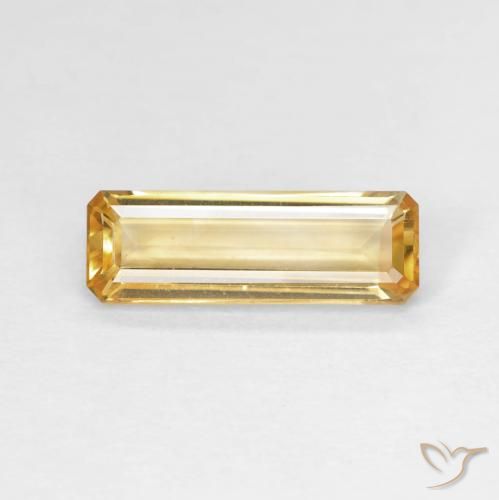 1.37ct 자연스러운 골든 황수정, 에메랄드 컷, VVS