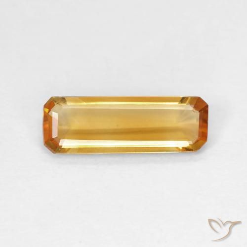 1.11ct 자연스러운 미디엄 오렌지 황수정, 에메랄드 컷, VVS