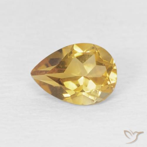 0.67ct 자연스러운 라이트 골든 황수정, 배 모양, VVS