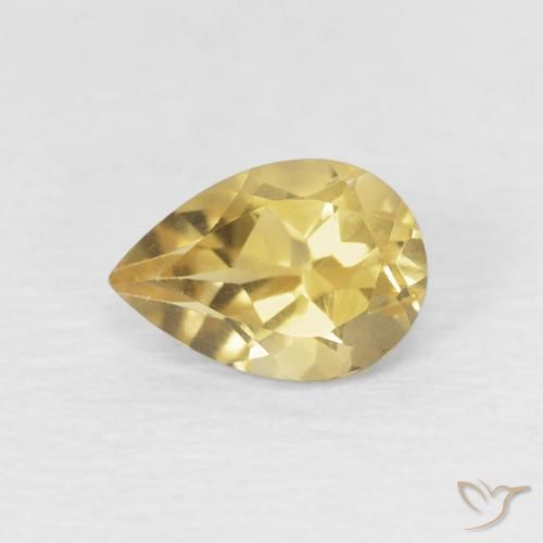 0.66ct 자연스러운 골든 황수정, 배 모양, VVS