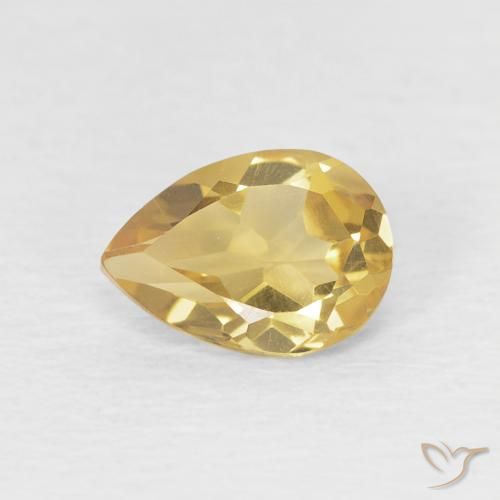 0.67ct 자연스러운 골든 오렌지 황수정, 배 모양, VVS