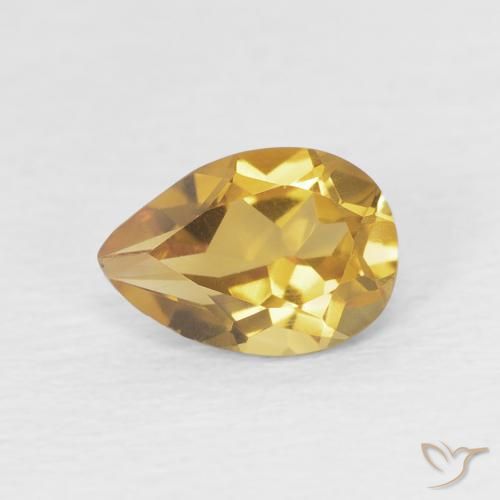 0.66ct 자연스러운 금 황수정, 배 모양, VVS