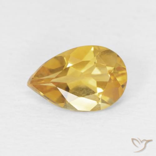 0.68ct 자연스러운 라이트 골든 황수정, 배 모양, VVS