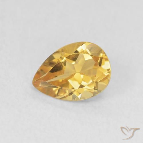 0.73ct 자연스러운 골든 황수정, 배 모양, VVS-VS