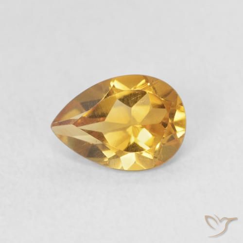 0.64ct 자연스러운 골든 황수정, 배 모양, VVS