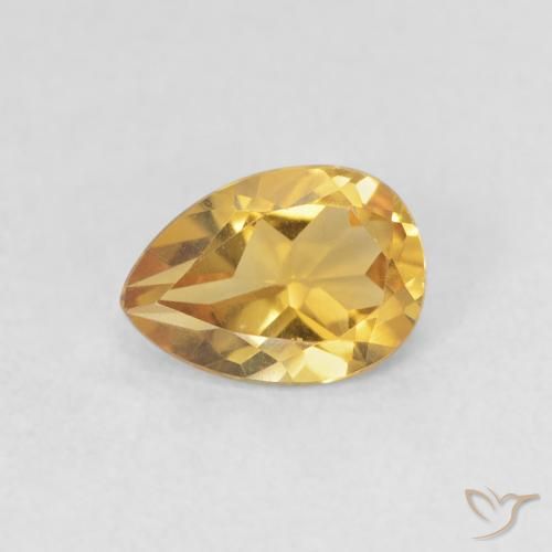 0.67ct 자연스러운 딥 골드 황수정, 배 모양, VVS