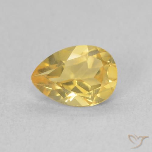 0.71ct 자연스러운 골든 오렌지 황수정, 배 모양, VVS