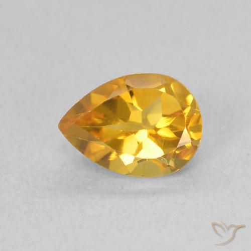 0.76ct 자연스러운 브라이트 골드 황수정, 배 모양, VVS