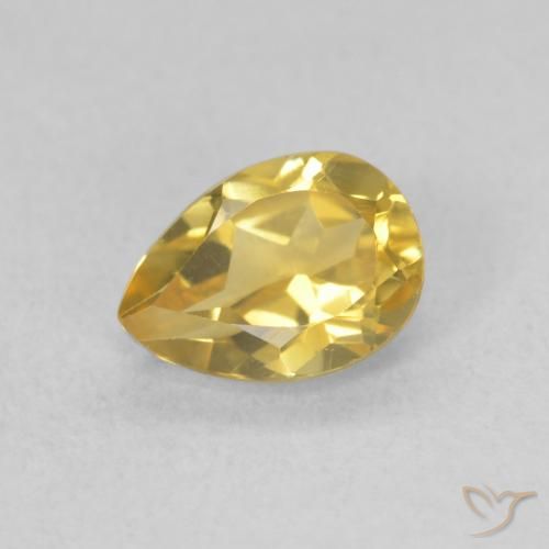 0.71ct 자연스러운 골든 오렌지 황수정, 배 모양, VVS