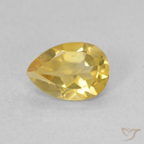 0.63ct 자연스러운 미디엄 골든 황수정, 배 모양, VVS-VS