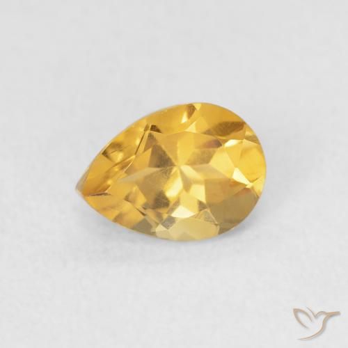 0.72ct 자연스러운 금 황수정, 배 모양, VVS