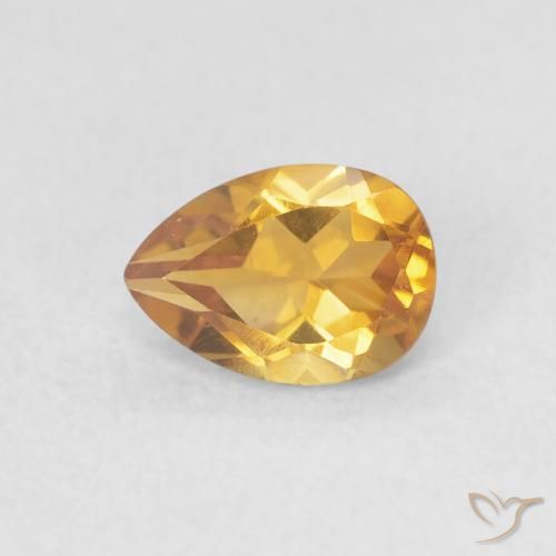 0.71ct 자연스러운 골든 오렌지 황수정, 배 모양, VVS