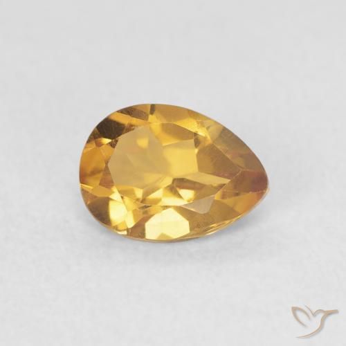 0.72캐럿 천연 Medium Light-Golden 황수정, 배 모양, VVS