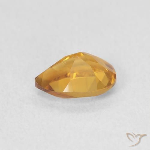 0.72캐럿 천연 Medium Light-Golden 황수정, 배 모양, VVS
