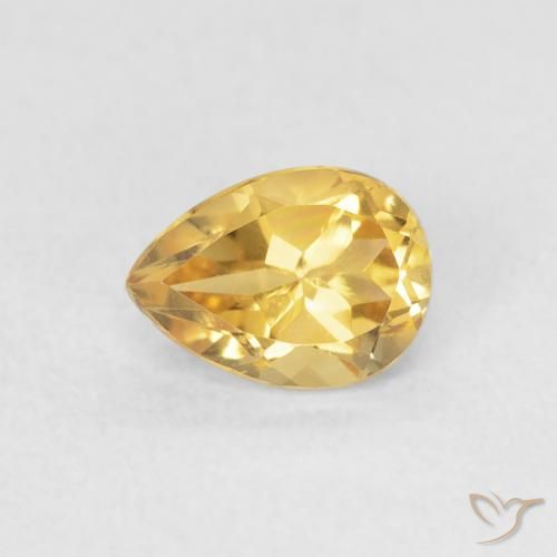 0.77ct 자연스러운 골든 황수정, 배 모양, VVS
