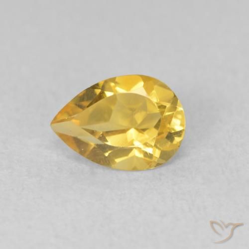 0.66ct 자연스러운 골든 황수정, 배 모양, VVS