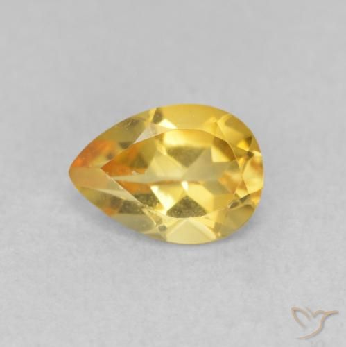 0.69ct 자연스러운 골든 황수정, 배 모양, VVS