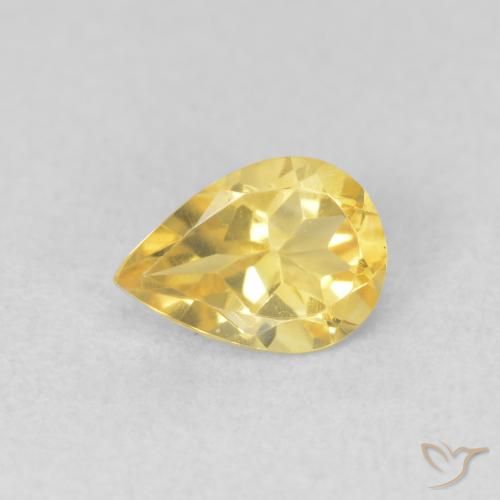 0.64ct 자연스러운 골든 오렌지 황수정, 배 모양, VVS
