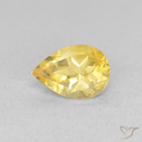 0.68ct 자연스러운 골든 오렌지 황수정, 배 모양, VVS