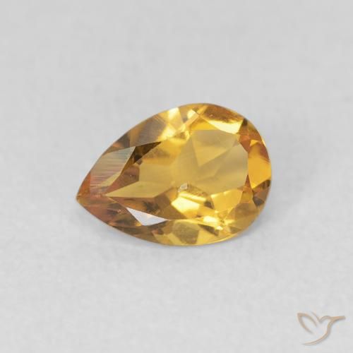 0.62ct 자연스러운 골든 오렌지 황수정, 배 모양, VVS
