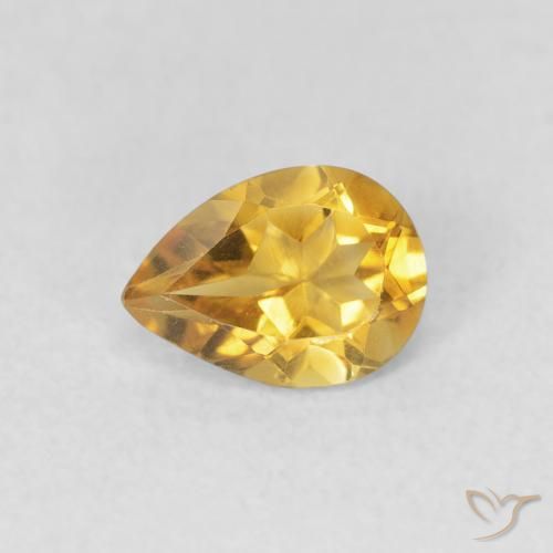 0.62ct 자연스러운 골든 오렌지 황수정, 배 모양, VVS