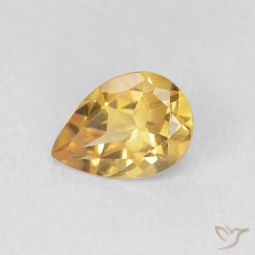 0.70ct 자연스러운 골든 황수정, 배 모양, VVS