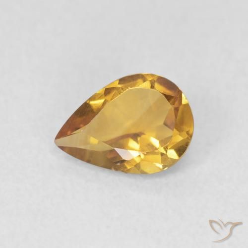 0.60ct 자연스러운 Medium Light-Golden 황수정, 배 모양, VVS