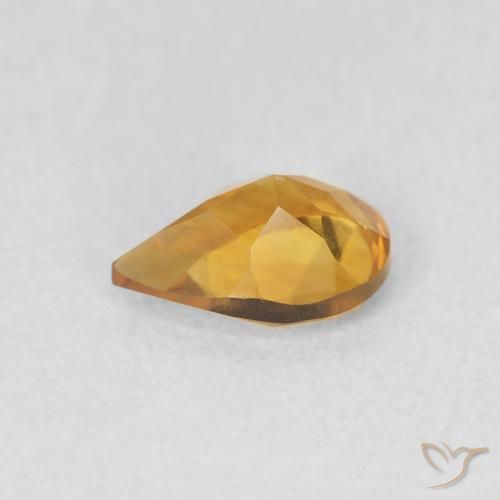 0.60캐럿 천연 Medium Light-Golden 황수정, 배 모양, VVS