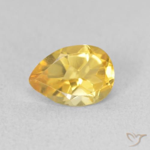 0.67ct 자연스러운 미디엄 골드 황수정, 배 모양, VVS-VS