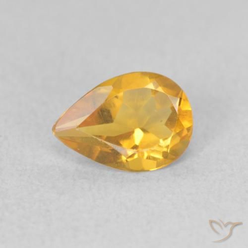 0.58ct 자연스러운 골든 오렌지 황수정, 배 모양, VVS-VS