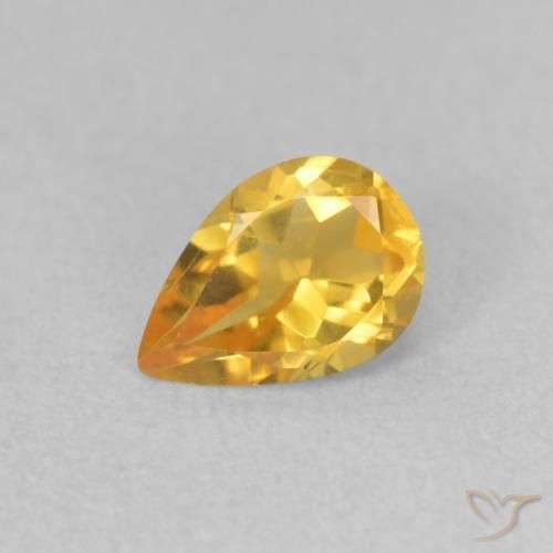 0.59ct 자연스러운 골든 황수정, 배 모양, VVS-VS