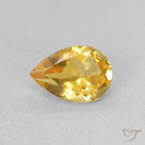 0.66ct 자연스러운 골든 황수정, 배 모양, VVS-VS