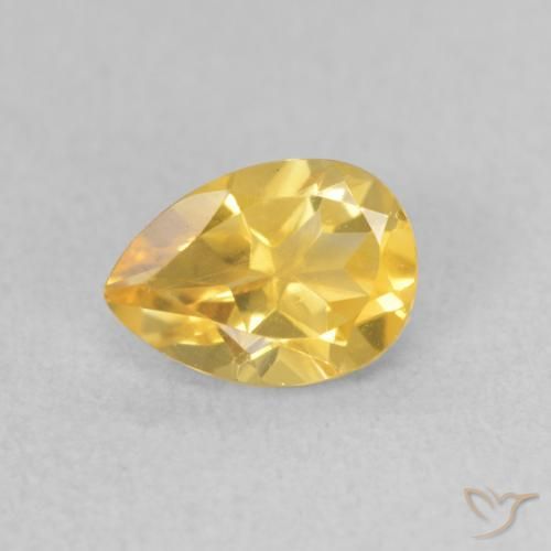 0.71ct 자연스러운 골든 오렌지 황수정, 배 모양, VS