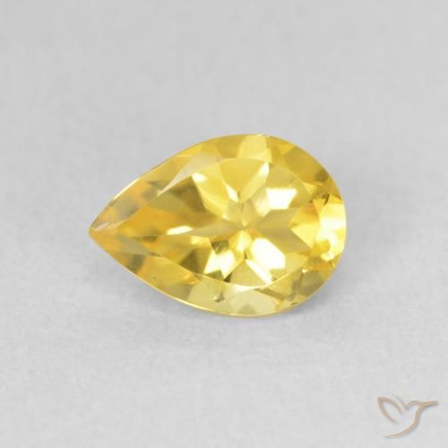 0.65ct 자연스러운 투스카니 옐로우 황수정, 배 모양, VVS-VS