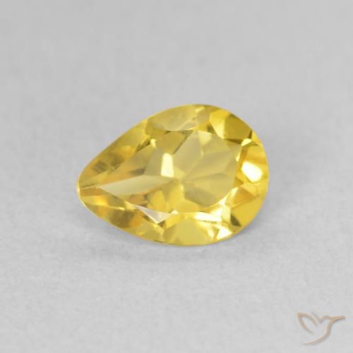 0.61ct 자연스러운 골든 오렌지 황수정, 배 모양, VVS-VS