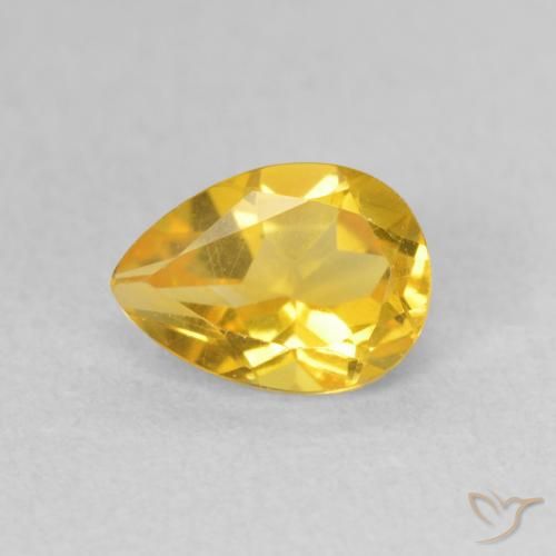 0.78ct 자연스러운 골든 오렌지 황수정, 배 모양, VS