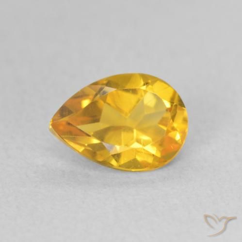 0.71ct 자연스러운 미디엄 골든 황수정, 배 모양, VS