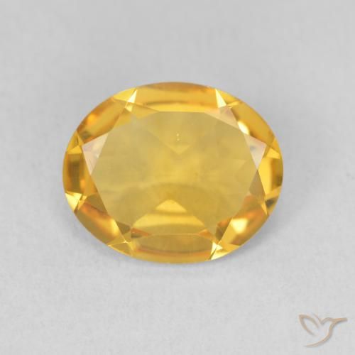 2.57ct 자연스러운 미디엄 골드 황수정, 타원형, VS