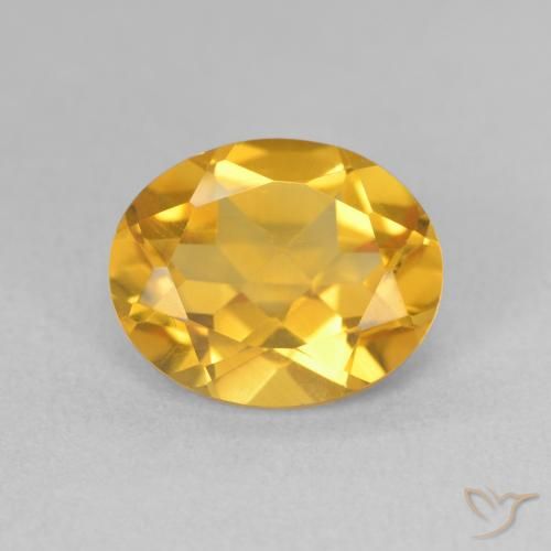 3.26ct 자연스러운 미디엄 골드 황수정, 타원형, VS