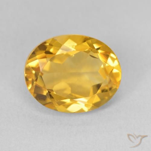 3.87ct 자연스러운 브라이트 골드 황수정, 타원형, VS