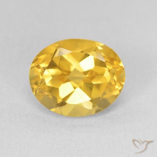 3.42ct 자연스러운 브라이트 골드 황수정, 타원형, VS