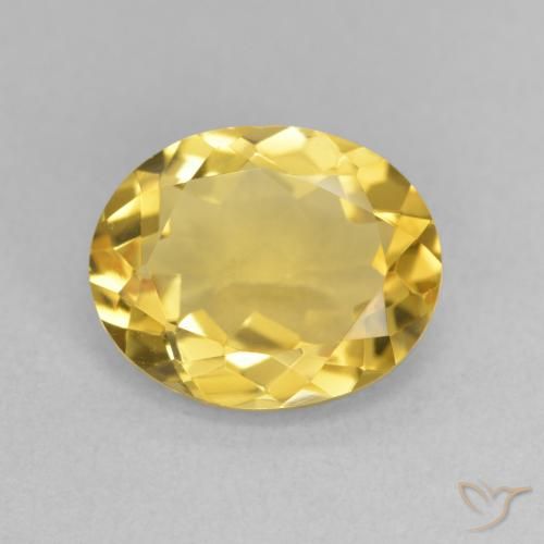 2.94ct 자연스러운 미디엄 골든 황수정, 타원형, 투명한