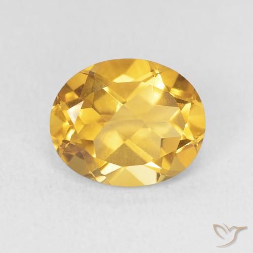 3.38ct 자연스러운 다크 골든 황수정, 타원형, VVS