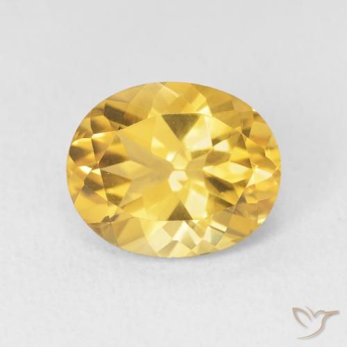 3.55ct 자연스러운 골든 황수정, 타원형, VVS