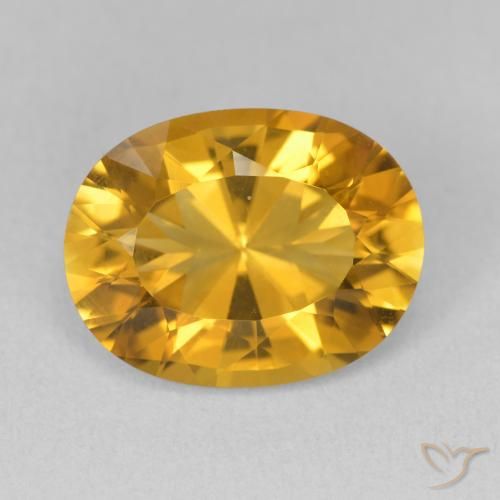 6.35ct 자연스러운 Medium Light-Golden 황수정, 타원형, VVS-VS