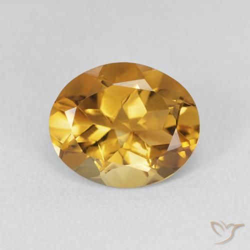 3.06ct 자연스러운 오렌지-골드 황수정, 타원형, VVS-VS