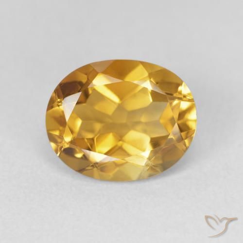 3.30ct 자연스러운 미디엄 오렌지-골드 황수정, 타원형, VVS-VS