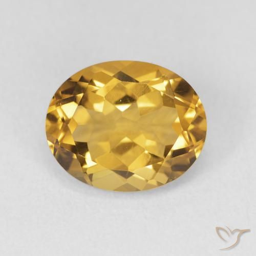 3.47ct 자연스러운 딥 골드 황수정, 타원형, VVS-VS
