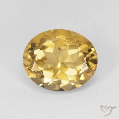 3.53ct 자연스러운 미디엄 골드 황수정, 타원형, VVS-VS
