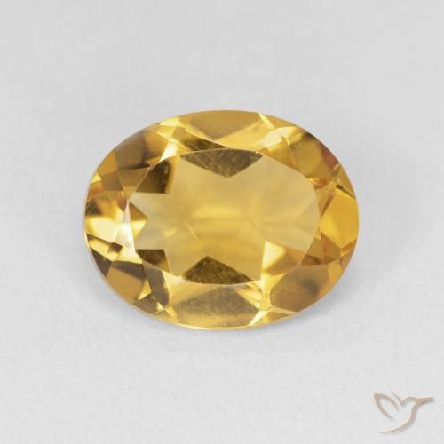 3.23ct 자연스러운 Medium Light-Golden 황수정, 타원형, VVS-VS